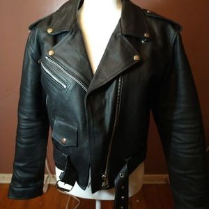 Real leather moto jacket